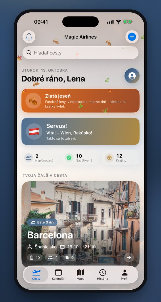 Prehľad s pozdravom, odpočtom a najbližšou cestou